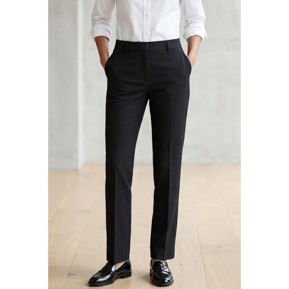 White House Black Market Slim Leg Black Dress Pants Trousers‎ 12R Stretch Office